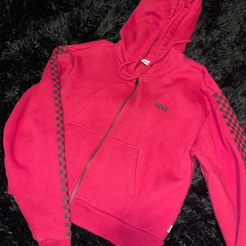 pink vans cropped hoodie